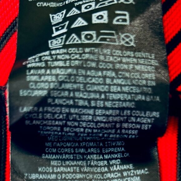 Guess SZ L Red & Dark Navy Stripe Crewneck Classic Prep Y2K Academia Retro - Picture 9 of 9